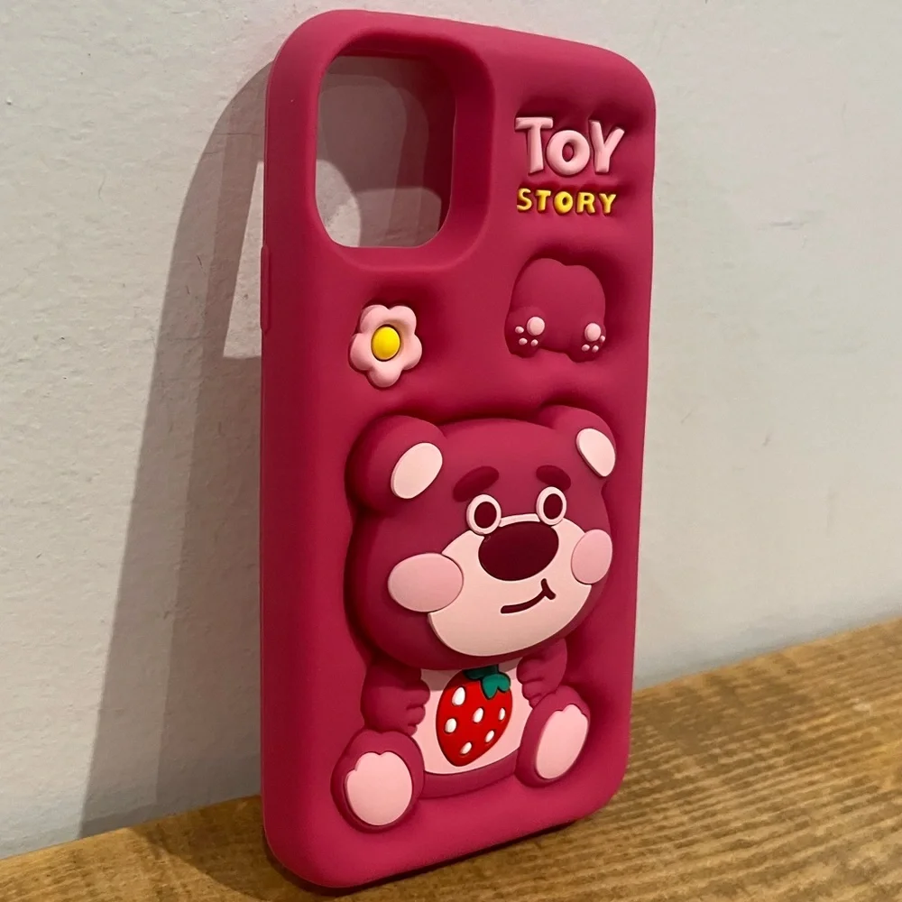 Toy Story iPhone 13 pink 3D‎ phone case bear EUC